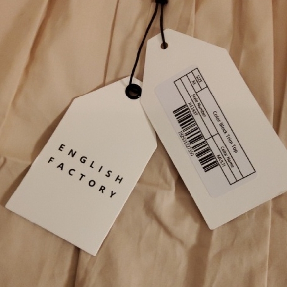 English Factory Colorblock Cream & Burgandy Blouse & Midi Skirt - Picture 2 of 8